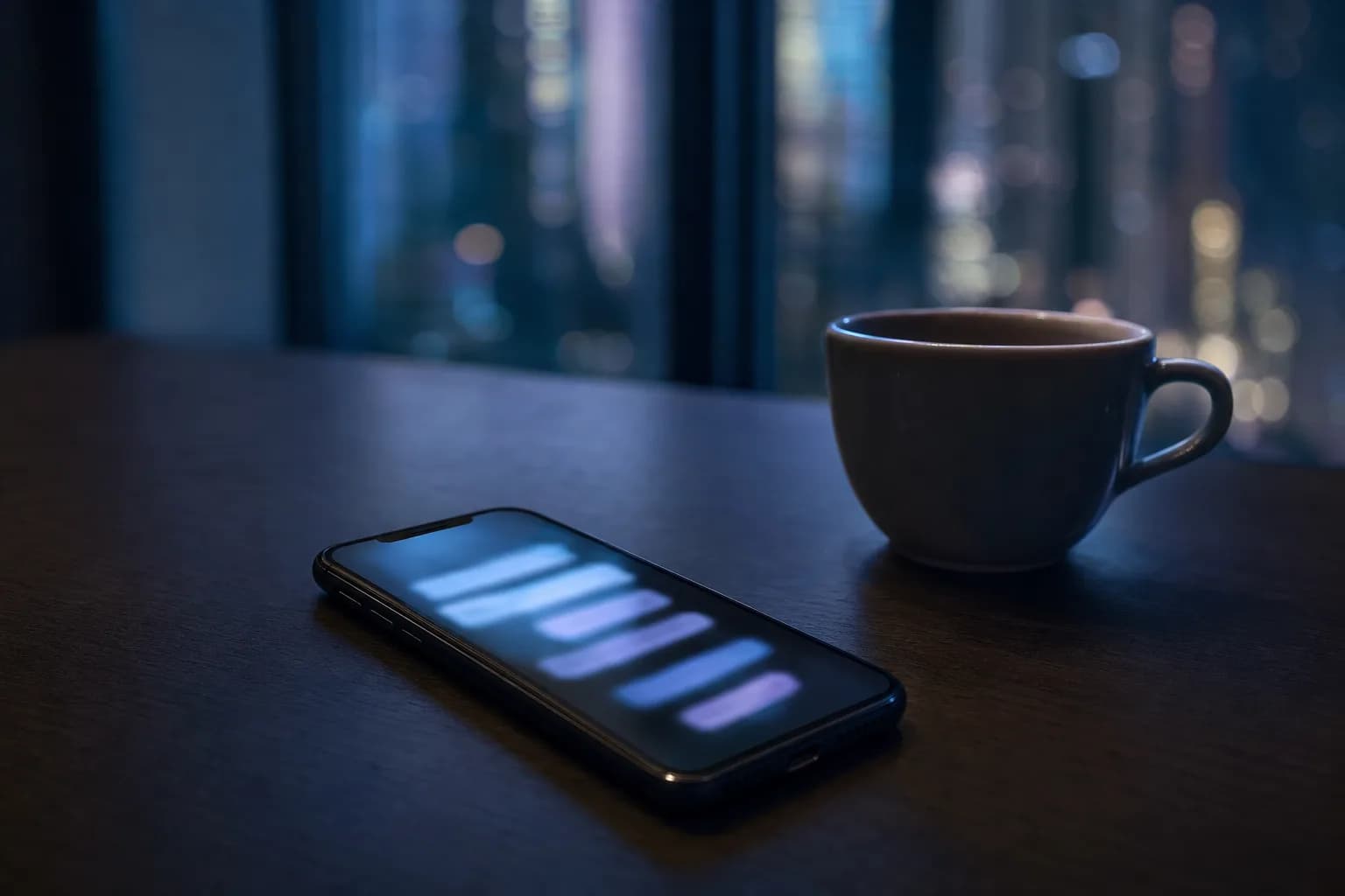Conversa de WhatsApp aberta em um celular sobre a mesa, com um painel de métricas de site na tela do computador ao fundo